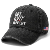 Eat Sleep RKO Repeat Washed Cotton Baseball Cap Blood Stained