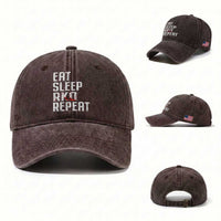 Eat Sleep RKO Repeat Washed Cotton Baseball Cap Blood Stained