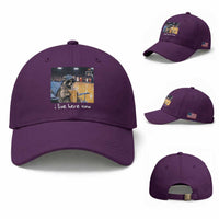Basketball Raccoon I Live Here Now Baseball Cap Funny Trash Panda Drinking Iced Coffee Basketball Court