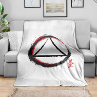 AA Sober Logo Symbol Serenity Recovery Throw Blanket Japanese Brushstroke Circle