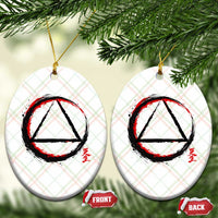 AA Sober Logo Symbol Serenity Recovery Ceramic Ornament Japanese Brushstroke Circle TS11