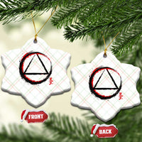 AA Sober Logo Symbol Serenity Recovery Ceramic Ornament Japanese Brushstroke Circle TS11