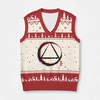 AA Sober Logo Symbol Serenity Recovery V-Neck Knit Sweater Vest Japanese Brushstroke Circle