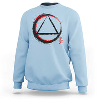 AA Sober Logo Symbol Serenity Recovery Sweatshirt Japanese Brushstroke Circle