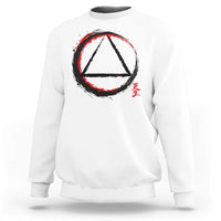 AA Sober Logo Symbol Serenity Recovery Sweatshirt Japanese Brushstroke Circle