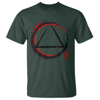 AA Sober Logo Symbol Serenity Recovery T Shirt Japanese Brushstroke Circle