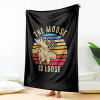 Funny The Moose Is Loose Throw Blanket Moose Lover Retro Vintage - Wonder Print Shop