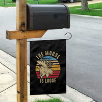Funny The Moose Is Loose Garden Flag Moose Lover Retro Vintage - Wonder Print Shop