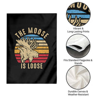 Funny The Moose Is Loose Garden Flag Moose Lover Retro Vintage - Wonder Print Shop