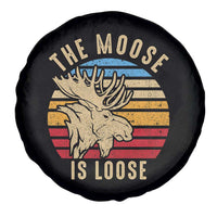 Funny The Moose Is Loose Spare Tire Cover Moose Lover Retro Vintage - Wonder Print Shop