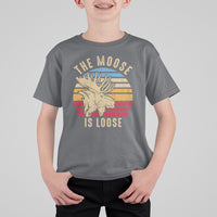 Funny Moose Lover T Shirt For Kid The Moose Is Loose Retro Vintage - Wonder Print Shop