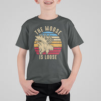 Funny Moose Lover T Shirt For Kid The Moose Is Loose Retro Vintage - Wonder Print Shop