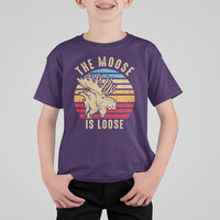 Funny Moose Lover T Shirt For Kid The Moose Is Loose Retro Vintage - Wonder Print Shop