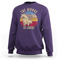 Funny Moose Lover Sweatshirt The Moose Is Loose Retro Vintage - Wonder Print Shop