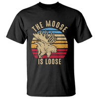 Funny Moose Lover T Shirt The Moose Is Loose Retro Vintage - Wonder Print Shop