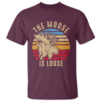 Funny Moose Lover T Shirt The Moose Is Loose Retro Vintage - Wonder Print Shop