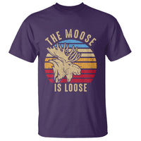 Funny Moose Lover T Shirt The Moose Is Loose Retro Vintage - Wonder Print Shop