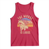 Funny The Moose Is Loose Tank Top Moose Lover Retro Vintage - Wonder Print Shop