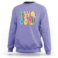 Second Birthday Sweatshirt Two Cool Gift 2 Years Old Retro Groovy - Wonder Print Shop