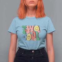 Second Birthday T Shirt For Women Two Cool Gift 2 Years Old Retro Groovy - Wonder Print Shop