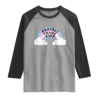 Funny Protect Trans Kids Raglan Shirt LGBT Pride Rainbow