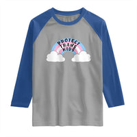 Funny Protect Trans Kids Raglan Shirt LGBT Pride Rainbow