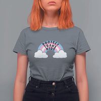 Funny Protect Trans Kids T Shirt For Women LGBT Pride Rainbow