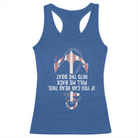 Funny Boating Captain Racerback Tank Top If You Can Read This Pull Me Back Into The Boat