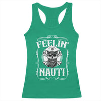Funny Feelin Nauti Racerback Tank Top Boat Captain Pontoon Sailing Sailor Skull