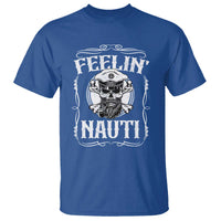 Funny Feelin Nauti T Shirt Boat Captain Pontoon Sailing Sailor Skull