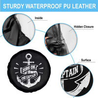 Funny Dibs On The Captain Spare Tire Cover Boating Boat Lover Vintage Anchor