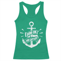 Funny Dibs On The Captain Racerback Tank Top Boating Boat Lover Vintage Anchor