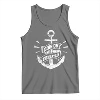 Funny Dibs On The Captain Tank Top Boating Boat Lover Vintage Anchor