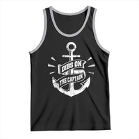 Funny Dibs On The Captain Tank Top Boating Boat Lover Vintage Anchor