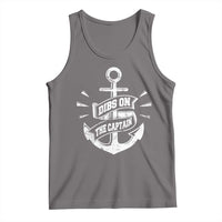 Funny Dibs On The Captain Tank Top Boating Boat Lover Vintage Anchor