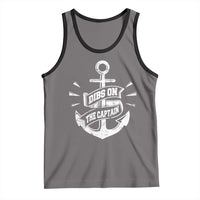 Funny Dibs On The Captain Tank Top Boating Boat Lover Vintage Anchor