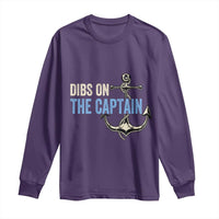 Funny Dibs On The Captain Long Sleeve Shirt Boating Boat Lover Anchor