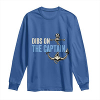 Funny Dibs On The Captain Long Sleeve Shirt Boating Boat Lover Anchor