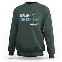 Funny Dibs On The Captain Sweatshirt Boating Boat Lover Anchor