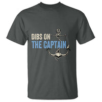 Funny Dibs On The Captain T Shirt Boating Boat Lover Anchor