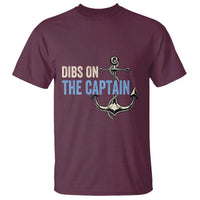 Funny Dibs On The Captain T Shirt Boating Boat Lover Anchor