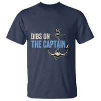 Funny Dibs On The Captain T Shirt Boating Boat Lover Anchor