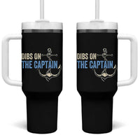 Funny Dibs On The Captain Tumbler With Handle Boating Boat Lover Anchor
