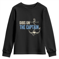 Funny Dibs On The Captain Youth Sweatshirt Boating Boat Lover Anchor