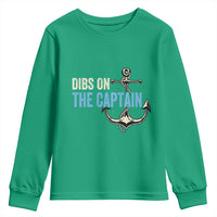Funny Dibs On The Captain Youth Sweatshirt Boating Boat Lover Anchor