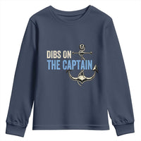 Funny Dibs On The Captain Youth Sweatshirt Boating Boat Lover Anchor