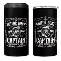 Funny Motor Boat Captain 4 in 1 Can Cooler Tumbler Pontoon Boating Motor Boatin Lake