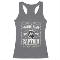 Funny Motor Boat Captain Racerback Tank Top Pontoon Boating Motor Boatin Lake