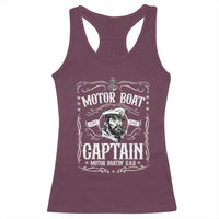 Funny Motor Boat Captain Racerback Tank Top Pontoon Boating Motor Boatin Lake