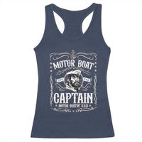 Funny Motor Boat Captain Racerback Tank Top Pontoon Boating Motor Boatin Lake